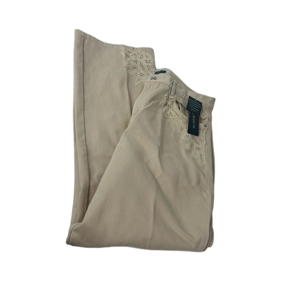 Ralph Lauren Jeans Co Jeans Womens 16 Moreton Hall Straight‎ Crochet Sand NWT - Picture 1 of 11